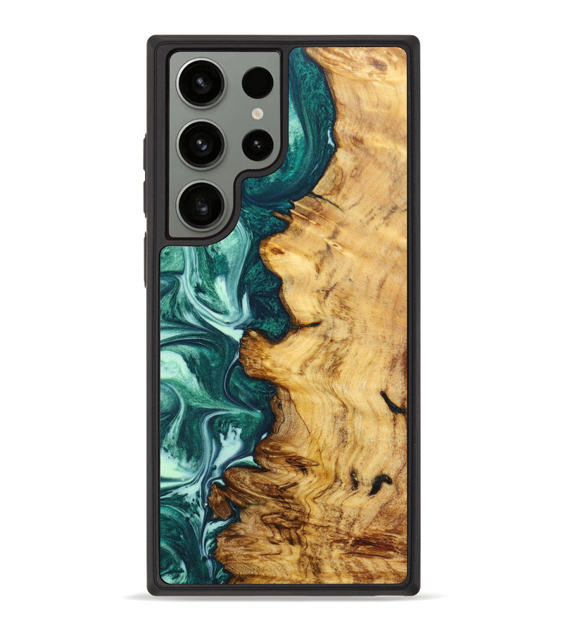 Galaxy S23 Ultra Wood+Resin Phone Case - Promise (Green, 631706)