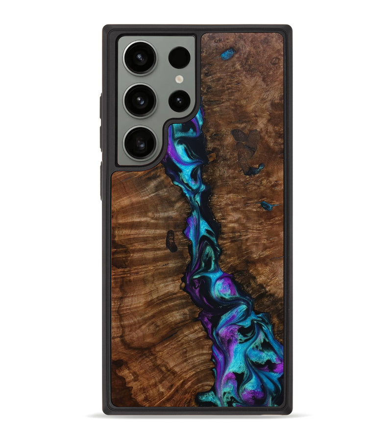 Galaxy S23 Ultra Wood+Resin Phone Case - Kelsie (Purple, 643376)