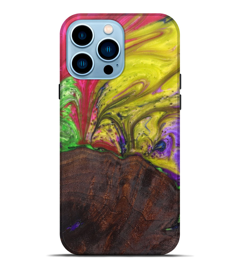 iPhone 14 Pro Max Wood+Resin Live Edge Phone Case - Nara (Purple, 608603)