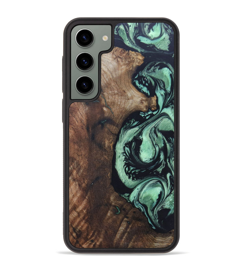 Galaxy S23 Plus Wood+Resin Phone Case - Alisa (Green, 627852)