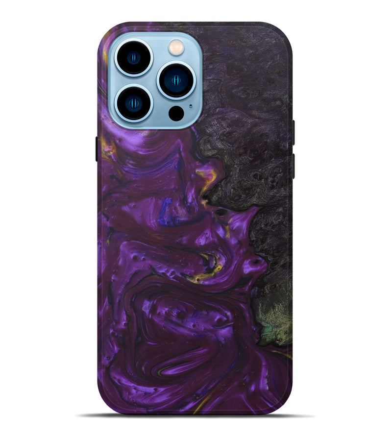 iPhone 14 Pro Max Wood+Resin Live Edge Phone Case - Tak (Purple, 602527)