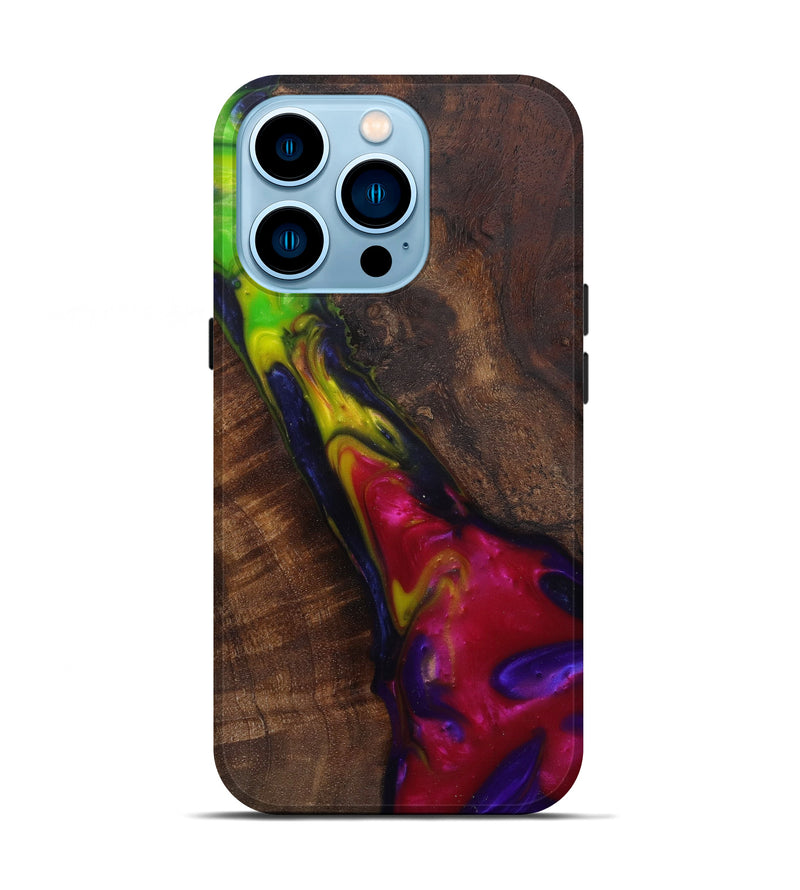 iPhone 14 Pro Wood+Resin Live Edge Phone Case - Son (Purple, 585601)