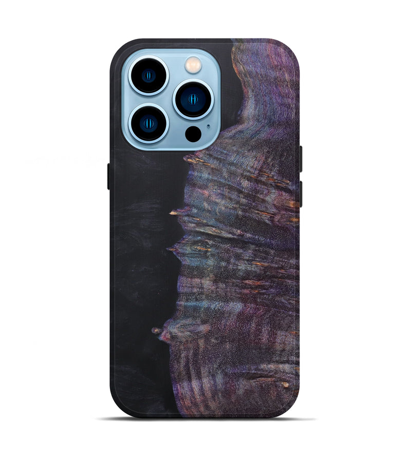 iPhone 14 Pro Wood+Resin Live Edge Phone Case - Shiela (Pure Black, 616826)