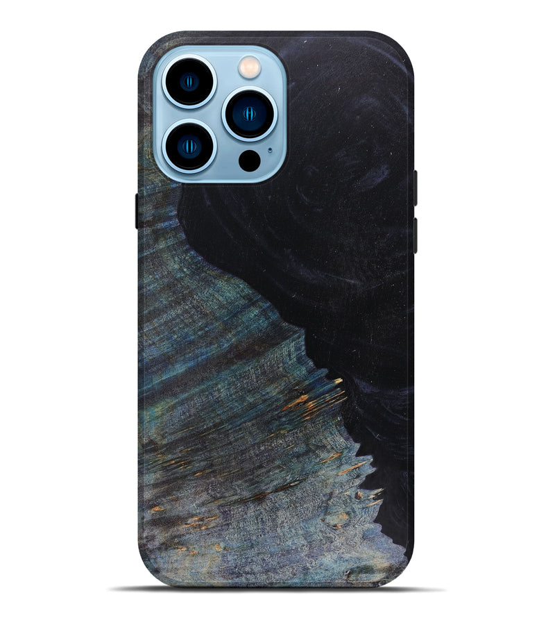 iPhone 14 Pro Max Wood+Resin Live Edge Phone Case - Alaiya (Black & White, 623554)