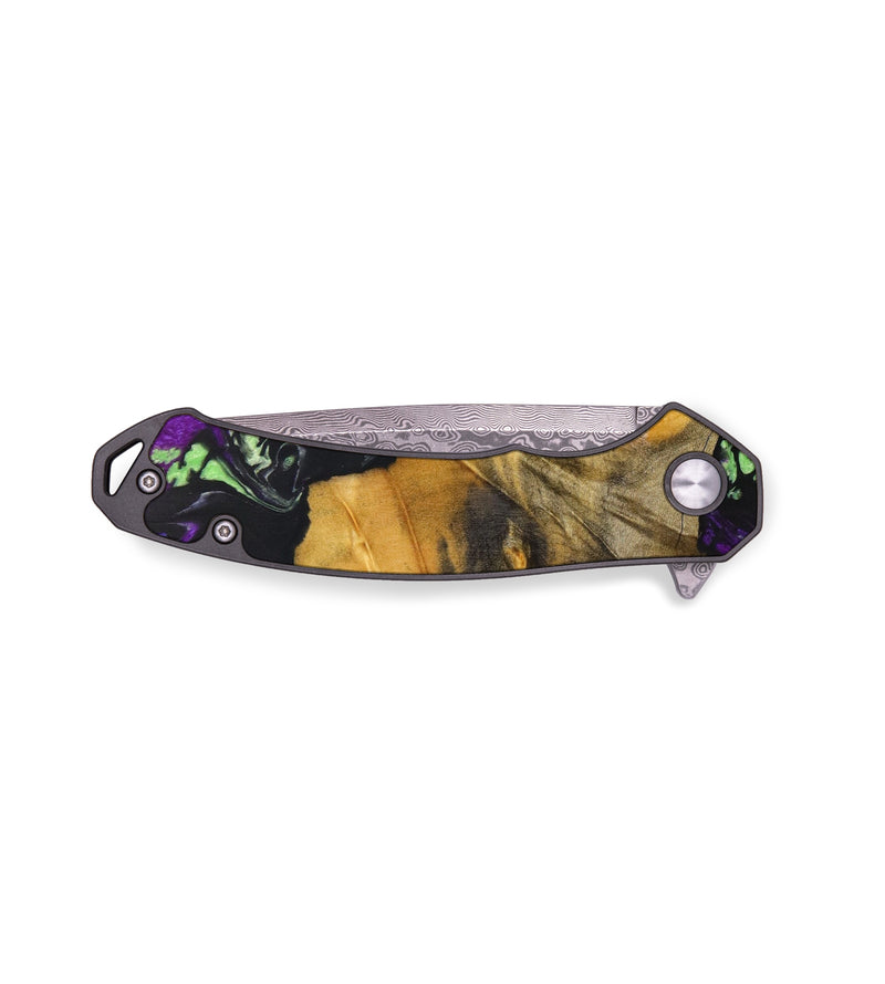 EDC Wood+Resin Pocket Knife - Latasha (Purple, 637593)