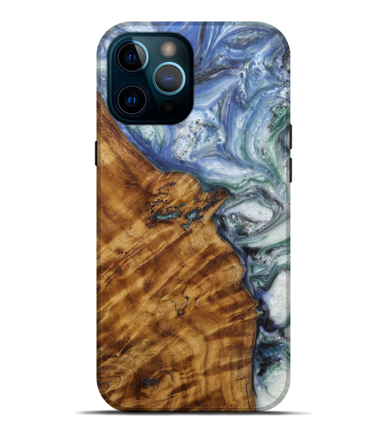 iPhone 12 Pro Max Wood+Resin Live Edge Phone Case - Eba (Light Blue, 595986)