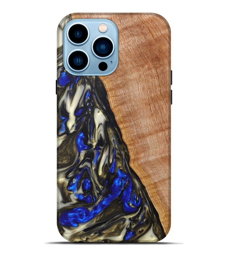 iPhone 14 Pro Max Wood+Resin Live Edge Phone Case - Rosalinda (Artist Pick, 626979)