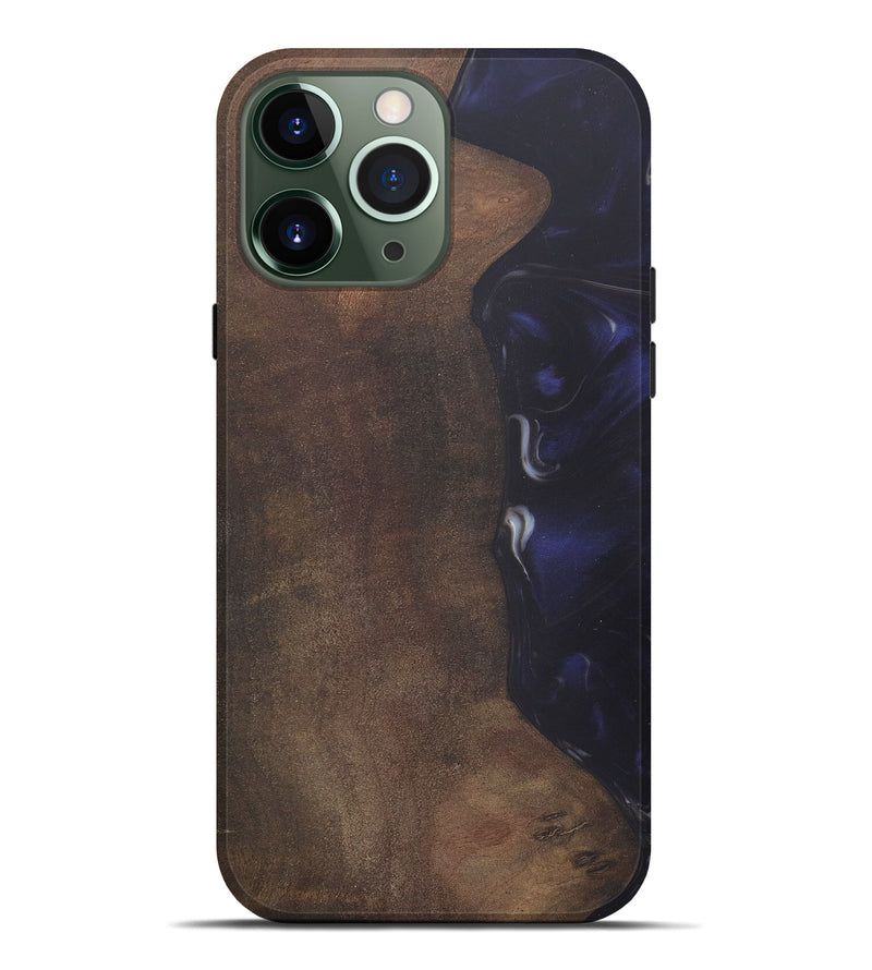 iPhone 13 Pro Max Wood+Resin Live Edge Phone Case - Yarlanda (Dark Blue, 577497)