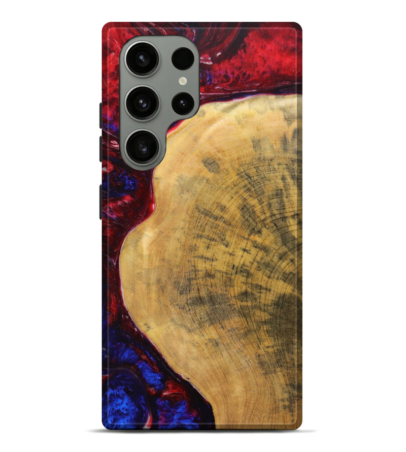 Galaxy S23 Ultra Wood+Resin Live Edge Phone Case - Opal (Red, 635617)