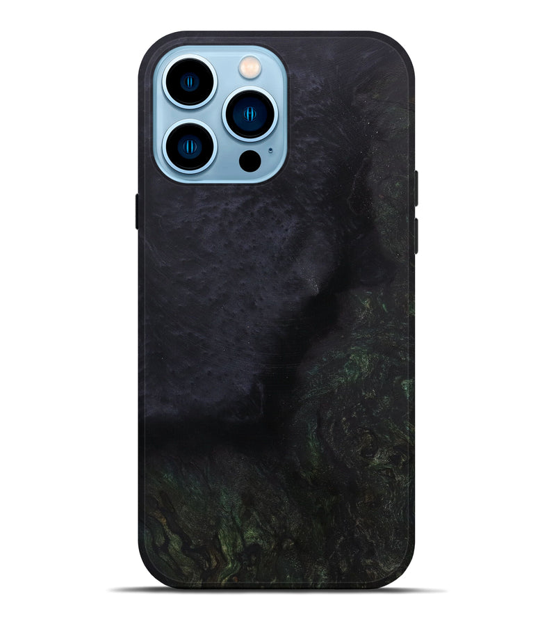 iPhone 14 Pro Max Wood+Resin Live Edge Phone Case - Jagjit (Pure Black, 587047)