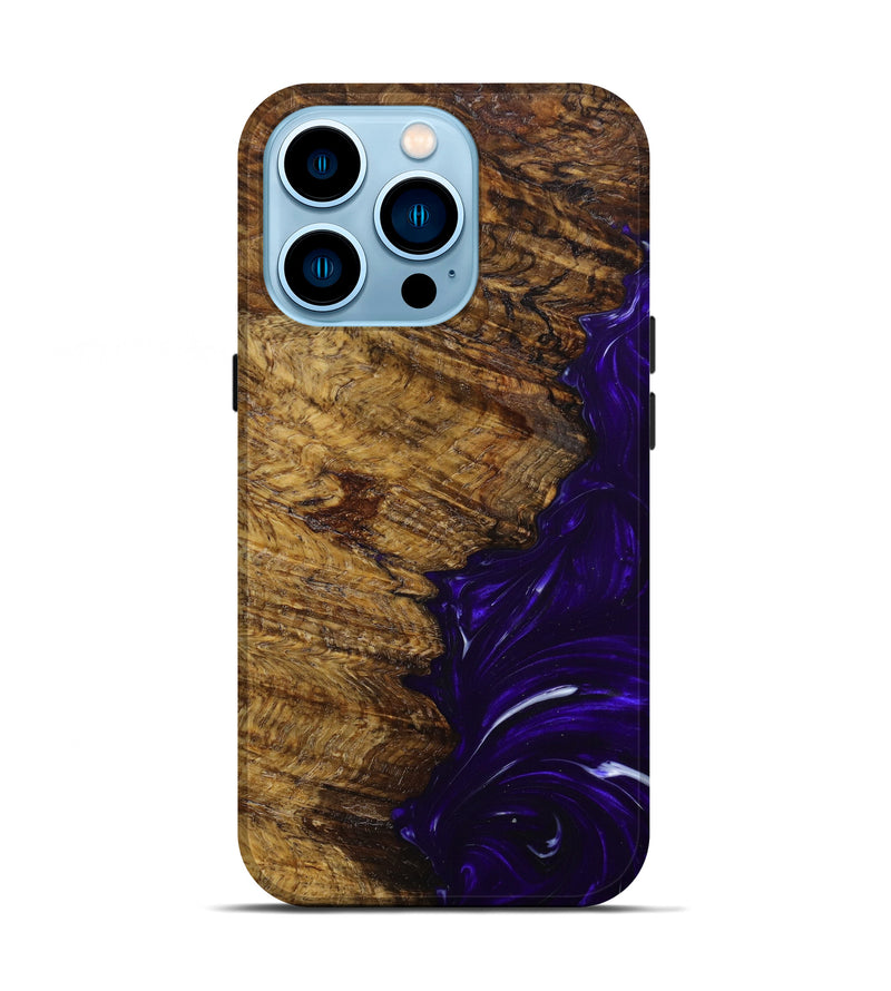 iPhone 14 Pro Wood+Resin Live Edge Phone Case - Yamilex (Purple, 631848)