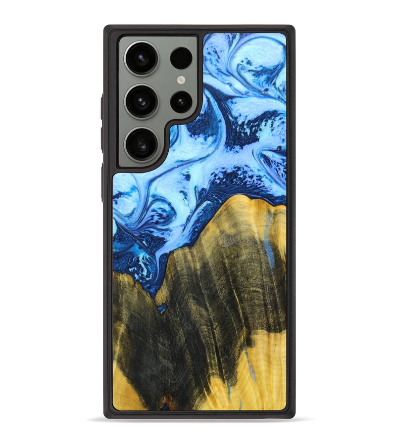 Galaxy S23 Ultra Wood+Resin Phone Case - Tyra (Blue, 636722)