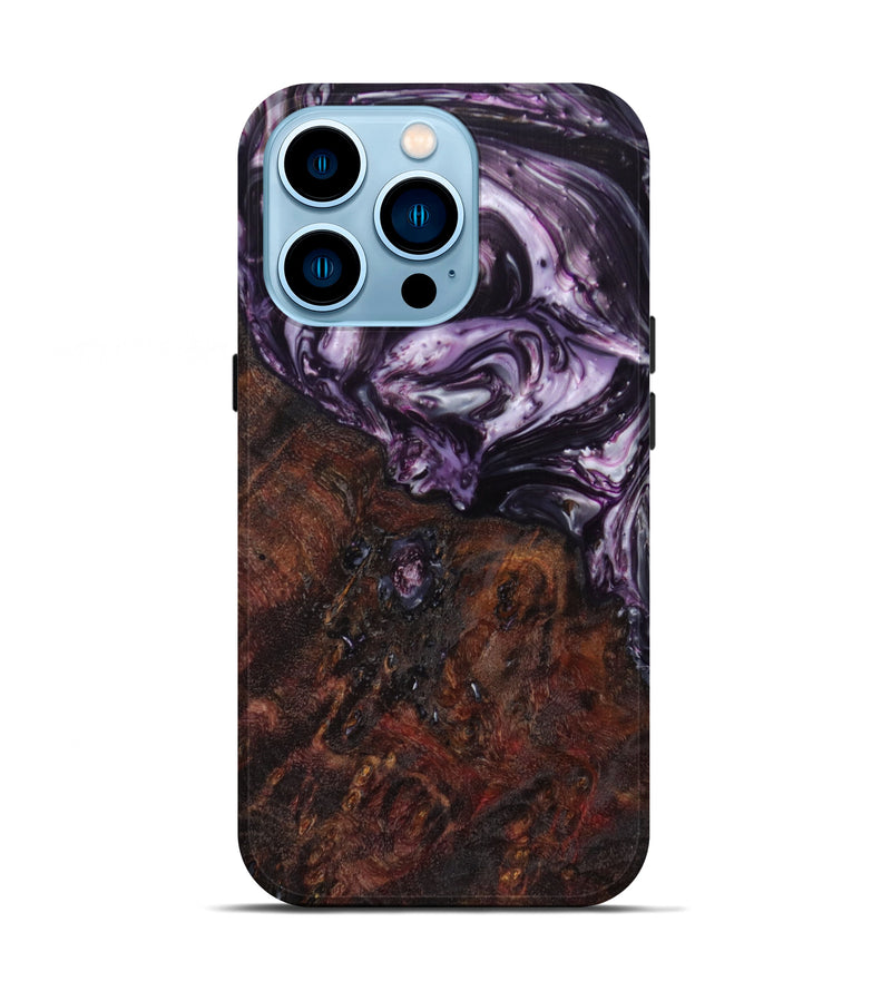 iPhone 14 Pro Wood+Resin Live Edge Phone Case - Bentley (Purple, 641037)