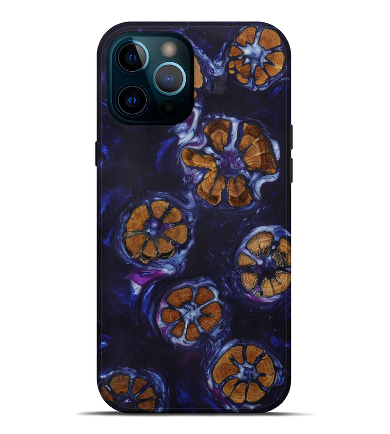 iPhone 12 Pro Max Wood+Resin Live Edge Phone Case - Cheryl (Blue, 619570)