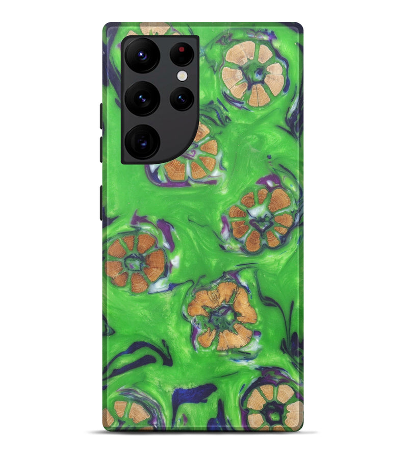 Galaxy S22 Ultra Wood+Resin Live Edge Phone Case - Laurel (Dark Green, 594880)