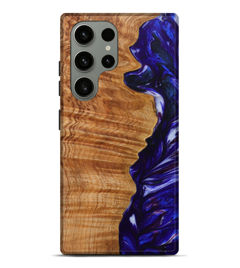 Galaxy S23 Ultra Wood+Resin Live Edge Phone Case - Raheem (Blue, 623094)