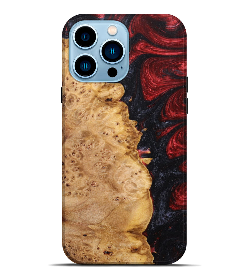iPhone 14 Pro Max Wood+Resin Live Edge Phone Case - Cheyenne (Red, 635109)