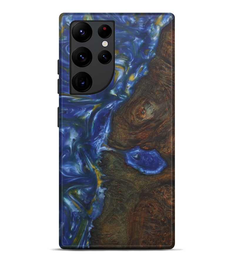 Galaxy S22 Ultra Wood+Resin Live Edge Phone Case - Mada (Light Blue, 576788)