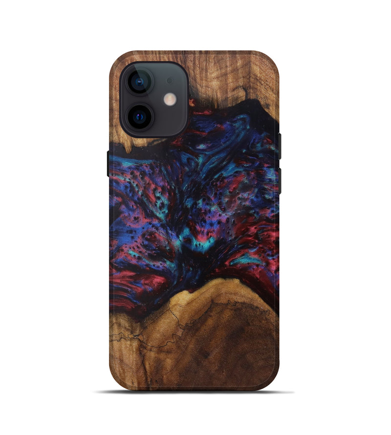 iPhone 12 mini Wood+Resin Live Edge Phone Case - Tyronda (Purple, 604568)