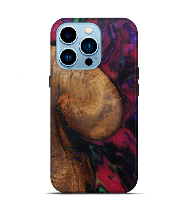 iPhone 14 Pro Wood+Resin Live Edge Phone Case - Thomas (Purple, 585613)