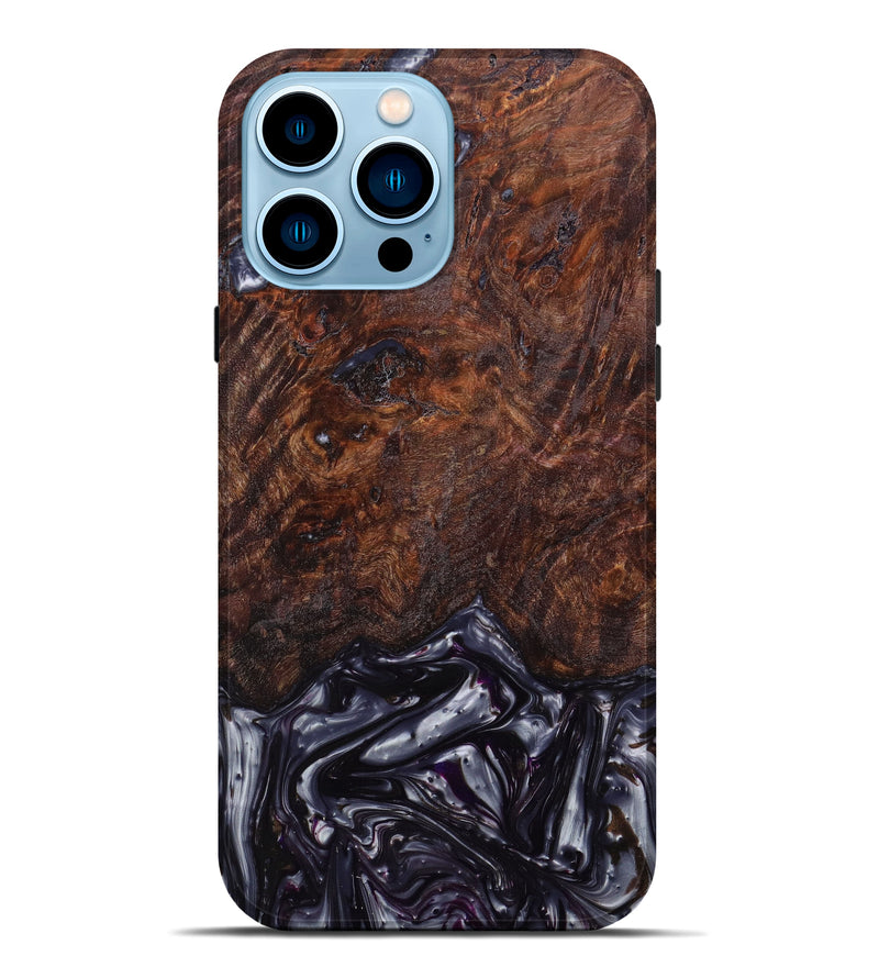 iPhone 14 Pro Max Wood+Resin Live Edge Phone Case - Bessie (Purple, 641031)