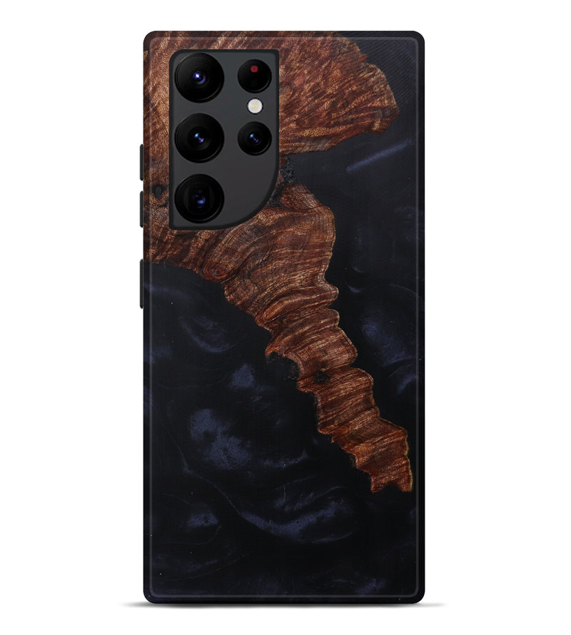 Galaxy S22 Ultra Wood+Resin Live Edge Phone Case - Anahi (Pure Black, 610323)