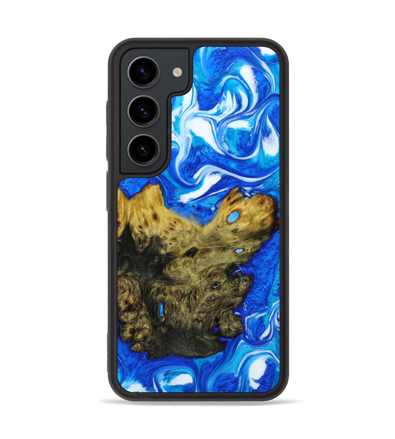 Galaxy S23 Wood+Resin Phone Case - Fern (Blue, 642211)