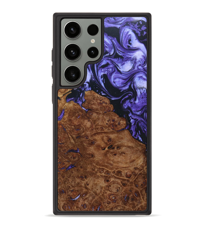 Galaxy S23 Ultra Wood+Resin Phone Case - Darwin (Purple, 626442)