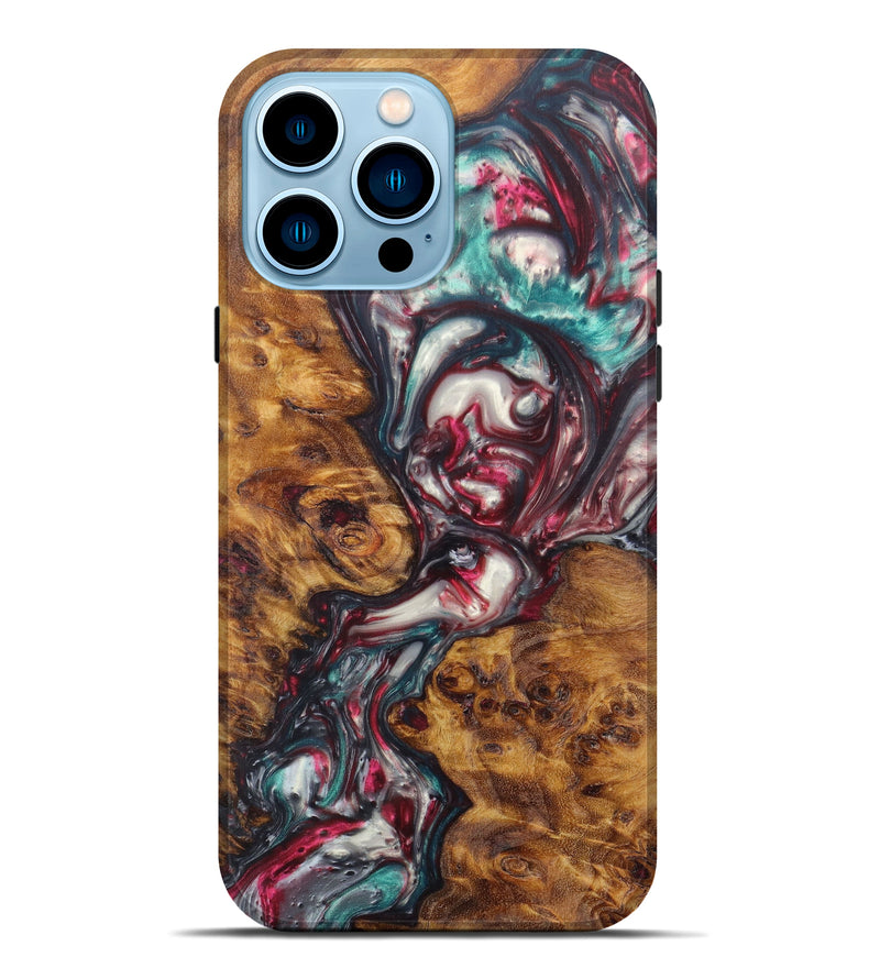 iPhone 14 Pro Max Wood+Resin Live Edge Phone Case - Anjela (Artist Pick, 605621)