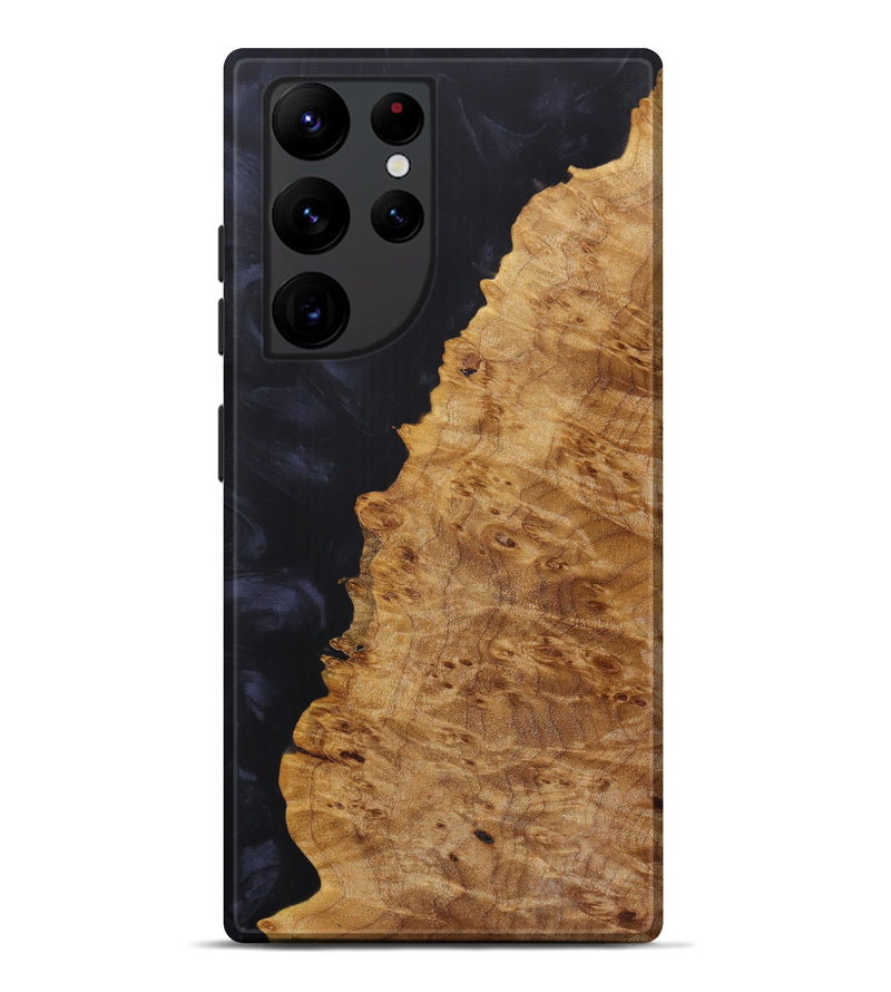 Galaxy S22 Ultra Wood+Resin Live Edge Phone Case - Andreas (Pure Black, 613369)