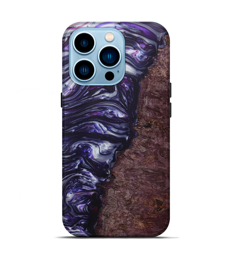 iPhone 14 Pro Wood+Resin Live Edge Phone Case - Londyn (Purple, 613912)