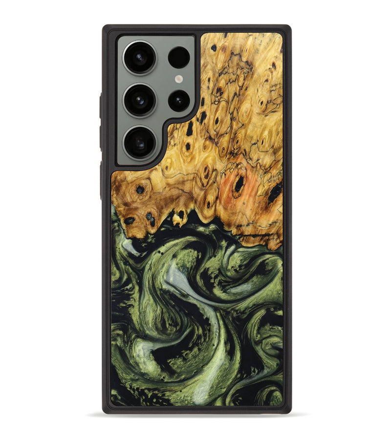 Galaxy S23 Ultra Wood+Resin Phone Case - Ximena (Green, 639479)