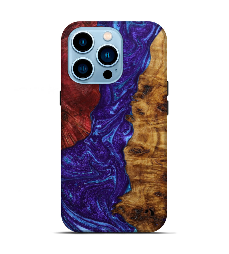 iPhone 14 Pro Wood+Resin Live Edge Phone Case - Bryce (Purple, 641926)