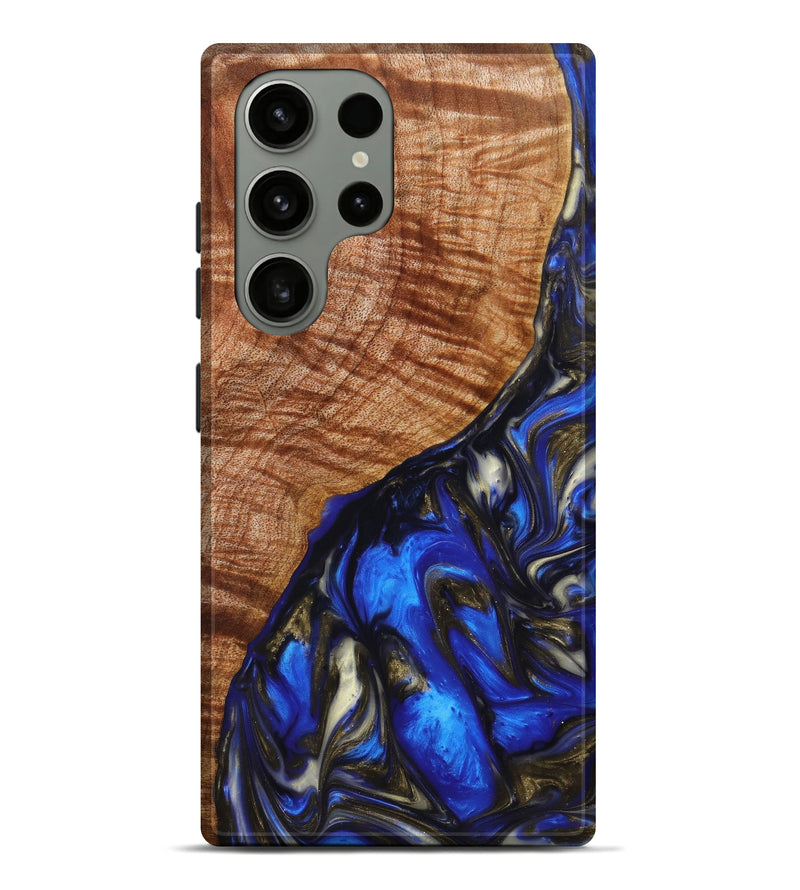 Galaxy S23 Ultra Wood+Resin Live Edge Phone Case - Lorena (Blue, 639739)