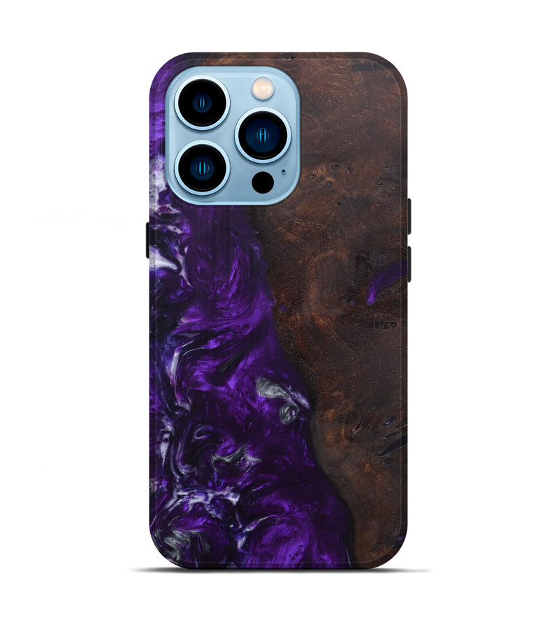 iPhone 14 Pro Wood+Resin Live Edge Phone Case - Jeanie (Purple, 599120)