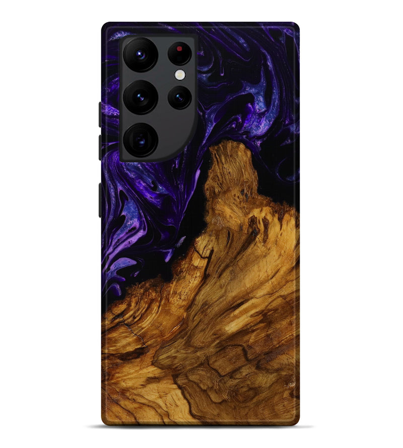 Galaxy S22 Ultra Wood+Resin Live Edge Phone Case - Caroline (Purple, 646309)
