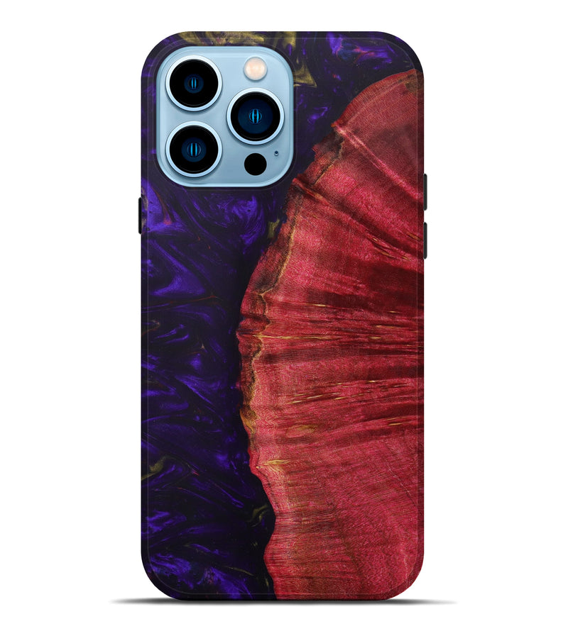 iPhone 14 Pro Max Wood+Resin Live Edge Phone Case - Dario (Purple, 623159)