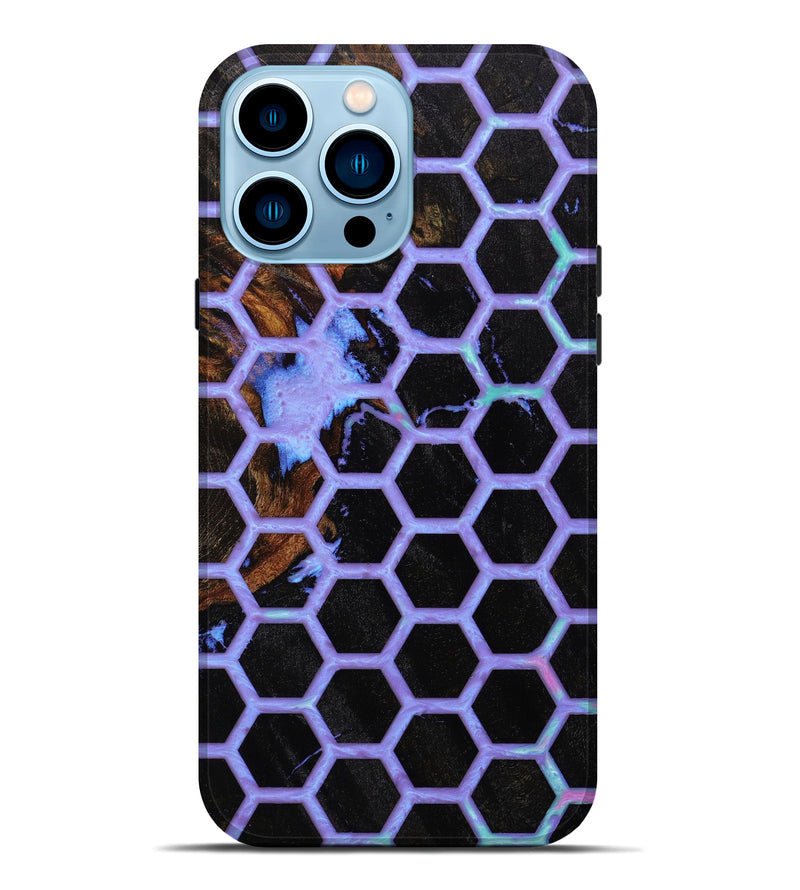 iPhone 14 Pro Max Wood+Resin Live Edge Phone Case - Opal (Artist Pick, 645003)