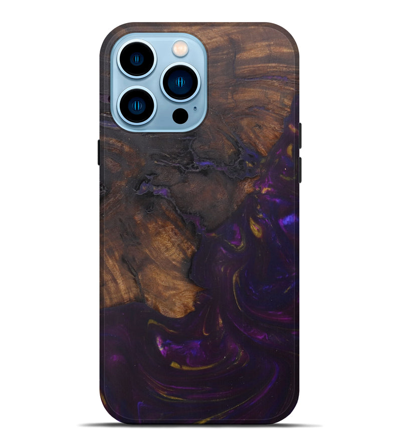iPhone 14 Pro Max Wood+Resin Live Edge Phone Case - Kevyn (Purple, 592522)