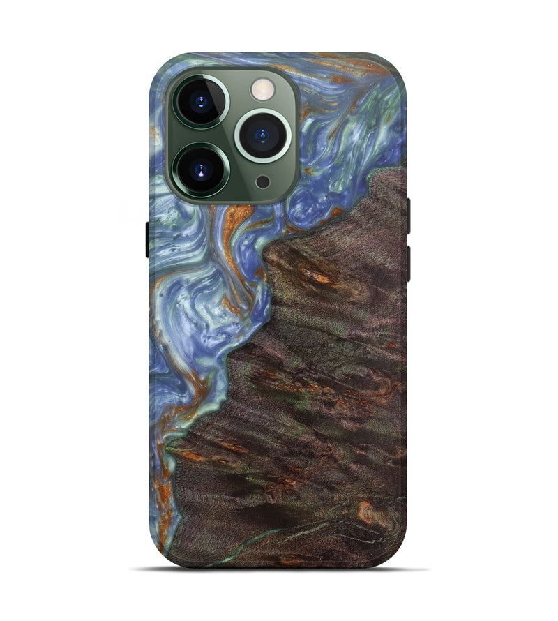 iPhone 13 Pro Wood+Resin Live Edge Phone Case - Jolene (Light Blue, 599164)