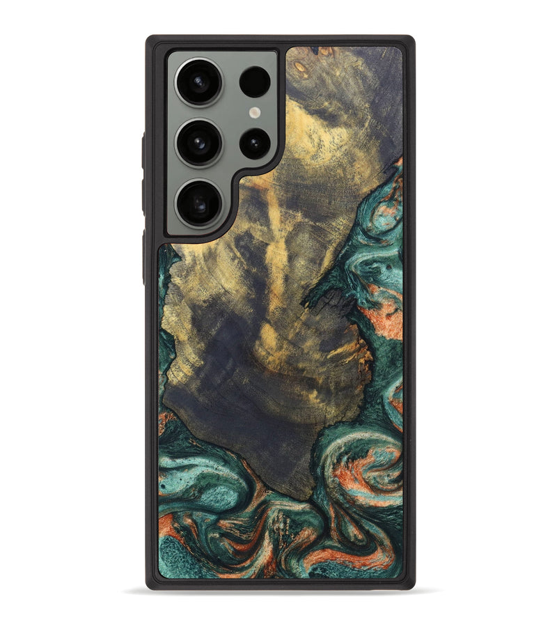 Galaxy S23 Ultra Wood+Resin Phone Case - Yara (Green, 630599)