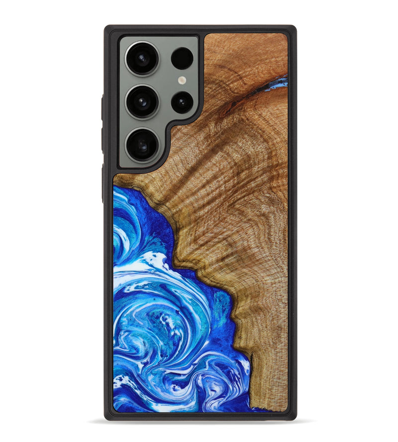 Galaxy S23 Ultra Wood+Resin Phone Case - Camila (Blue, 644756)