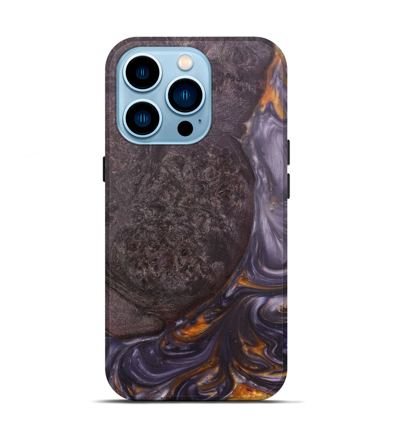 iPhone 14 Pro Wood+Resin Live Edge Phone Case - Kishore (Purple, 597024)