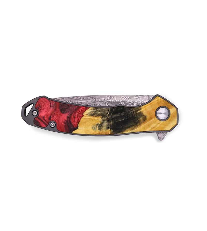 EDC Wood+Resin Pocket Knife - Ben (Red, 640014)