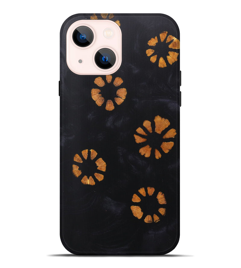 iPhone 14 Plus Wood+Resin Live Edge Phone Case - Indie (Pure Black, 616927)