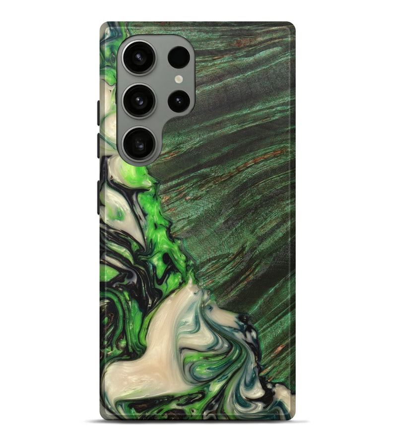 Galaxy S23 Ultra Wood+Resin Live Edge Phone Case - Nikole (Green, 623913)