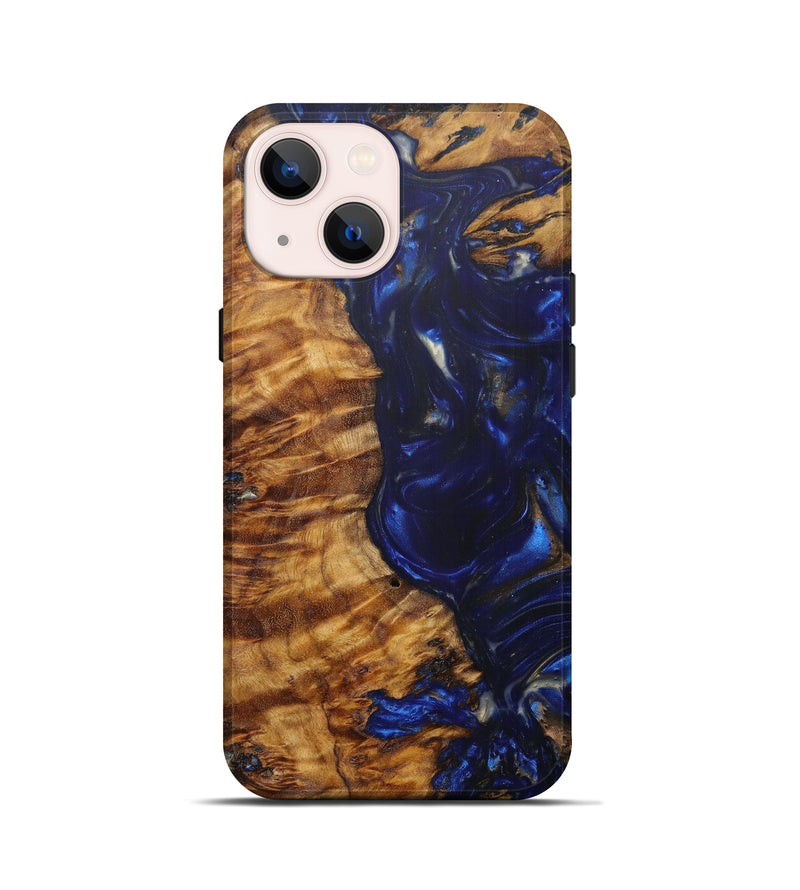 iPhone 13 mini Wood+Resin Live Edge Phone Case - LLoyd (Dark Blue, 596305)