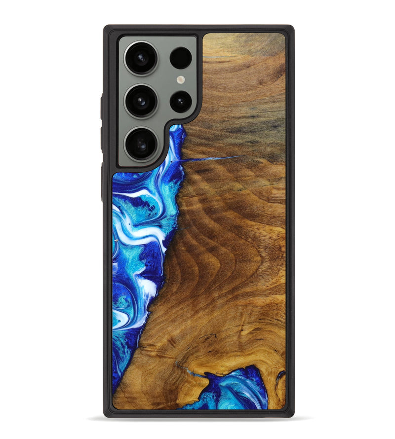Galaxy S23 Ultra Wood+Resin Phone Case - Barney (Blue, 632051)