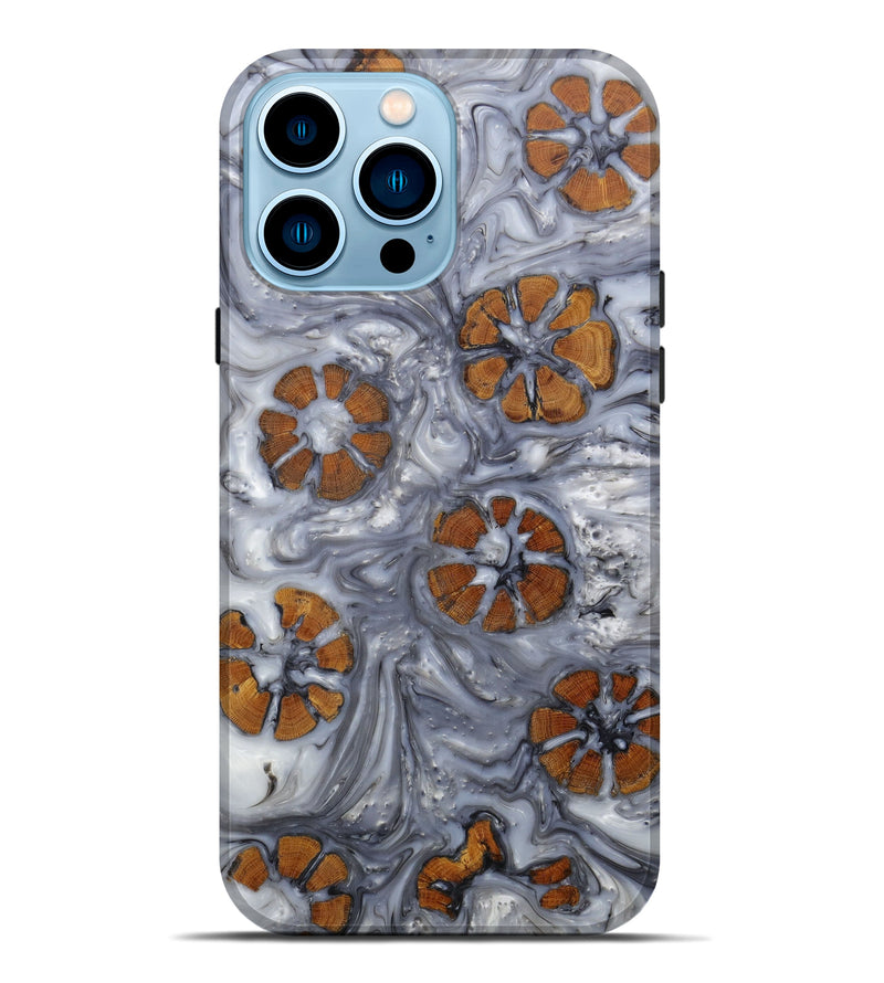 iPhone 14 Pro Max Wood+Resin Live Edge Phone Case - Lana (Black & White, 588028)