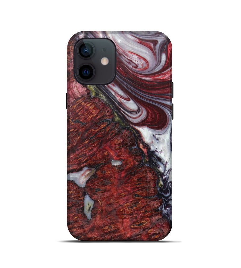 iPhone 12 mini Wood+Resin Live Edge Phone Case - Colin (Dark Red, 615862)
